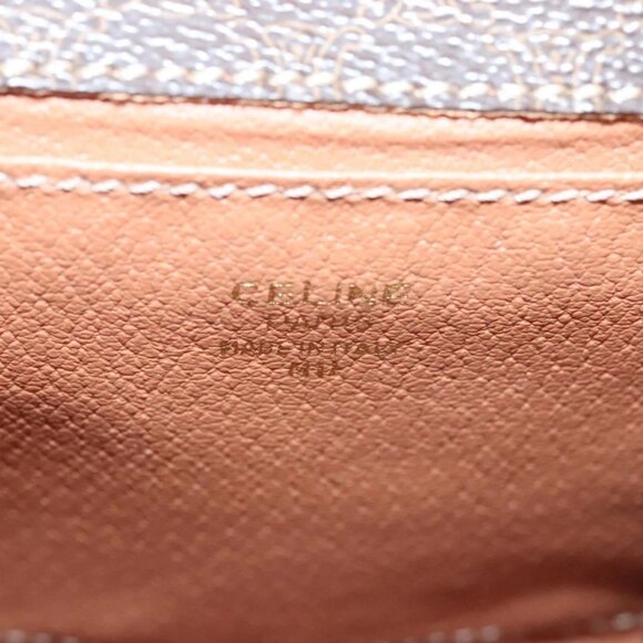 CELINE Macadam Canvas Mini Hand Bag PVC Leather 2way Brown Gold Auth yk18202 - Picture 10 of 16